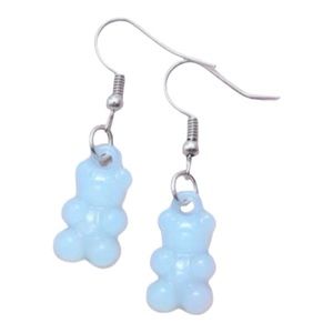 Gummy Bear Candy Baby Blue Drop Earrings NEW